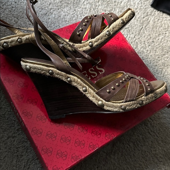 Guess Brown Strappy Heels - Picture 5 of 5